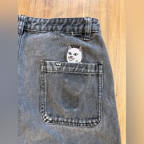 Ripndip Other - Ripndip Black Denim Straight Leg Men’s Jeans, Streetwear Cat Logo